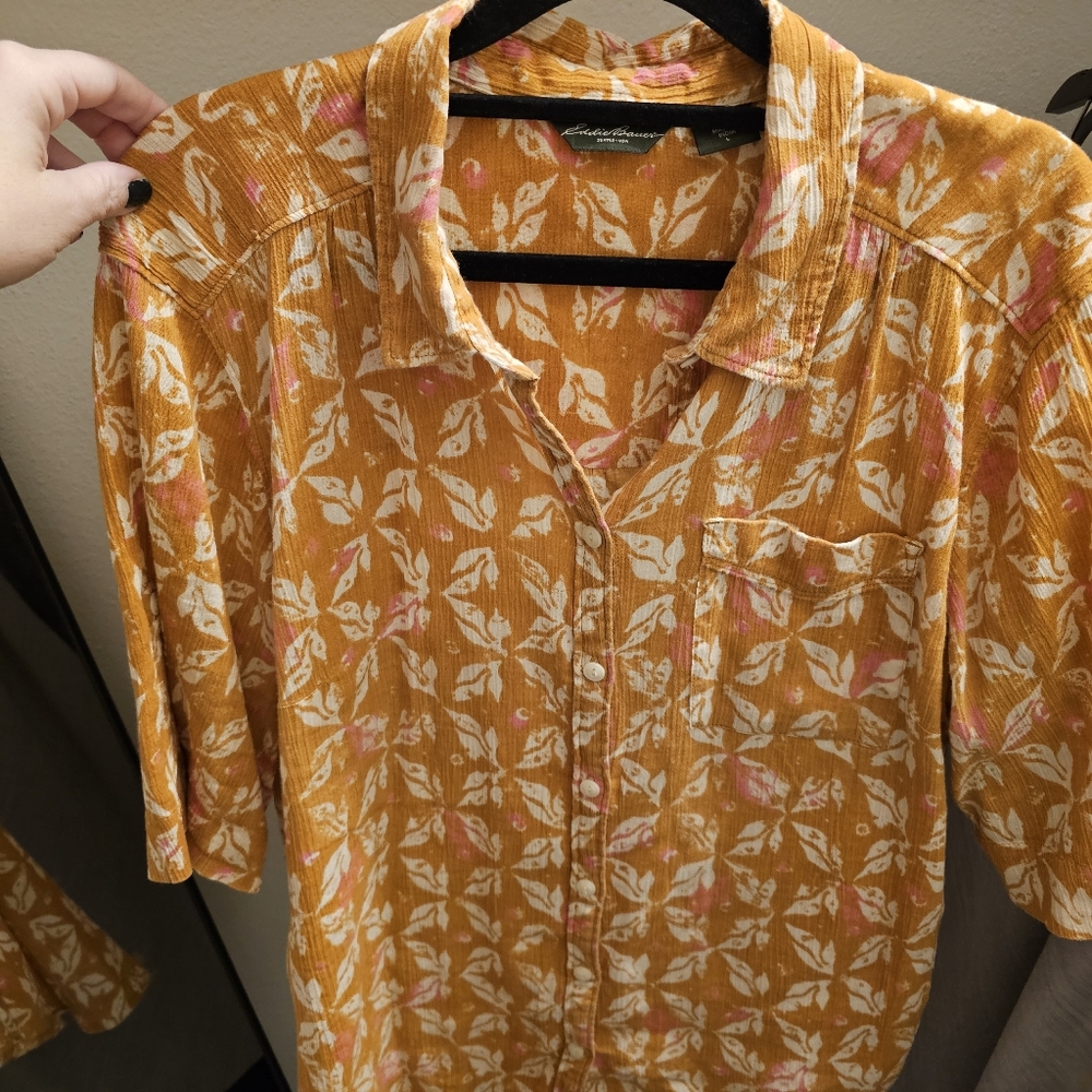 Eddie Bauer Panama Vacation Shirt Large